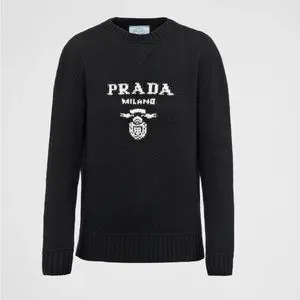 Prada | Sweaters | Cashmere And Wool Prada Logo Crewneck